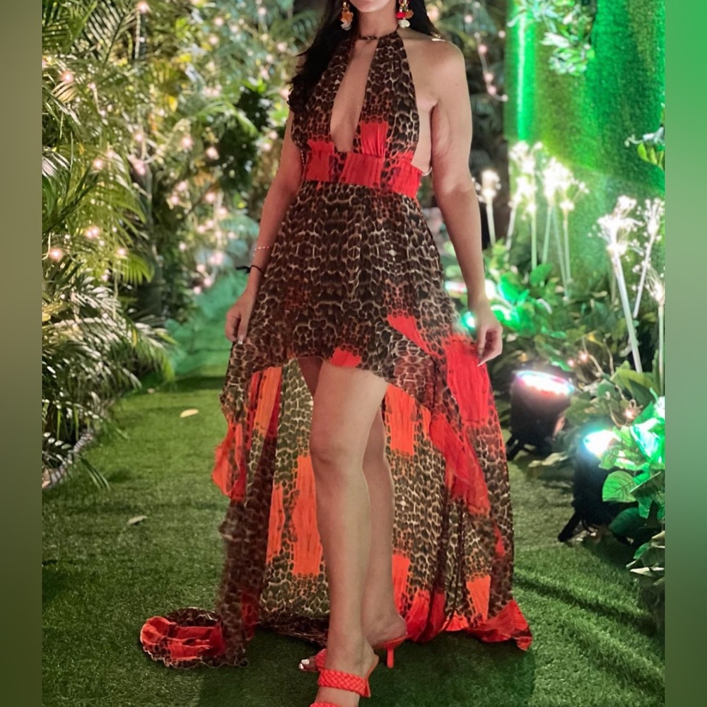 Run Wild Ruffle Maxi Dress - Rust - Picture 3 of 7